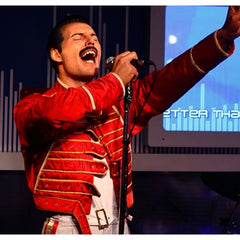 Freddie Mercury Queen Rock Band Red Leather Jacket