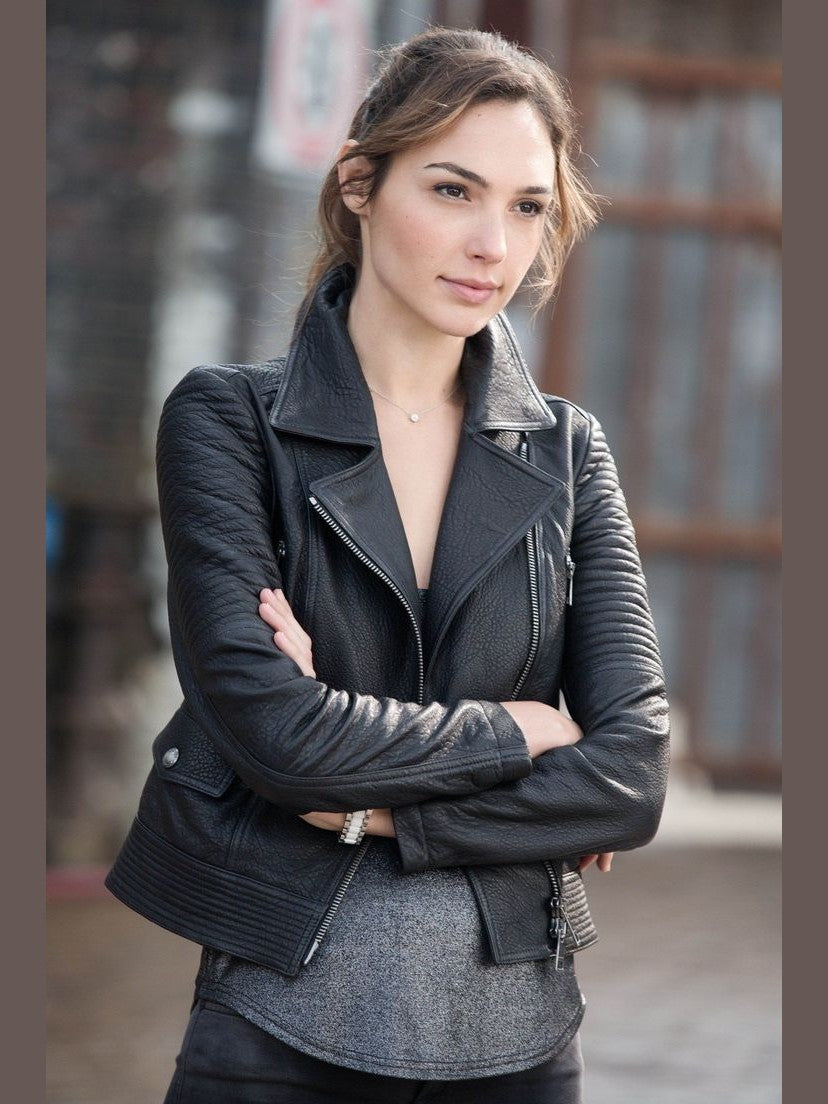 Fast Furious 6 Gal Gadot Black Leather Jacket