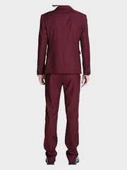 Mens Slimfit Maroon Suit