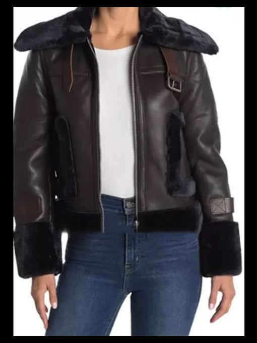 Gossip Girl Julien Calloway Fur Trim Leather Jacket