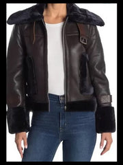 Gossip Girl Julien Calloway Fur Trim Leather Jacket