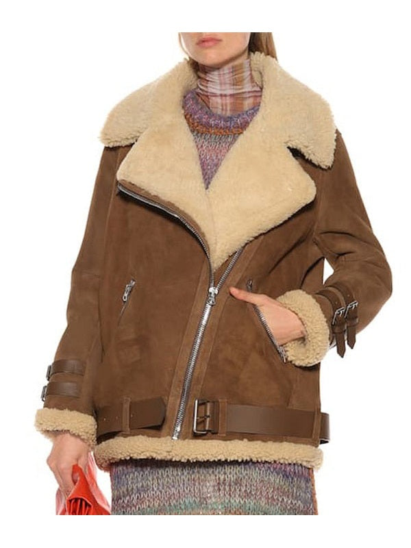 Hailey Baldwin Velocite Shearling Jacket