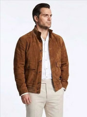 In the Grey 2026 Henry Cavill Brown Suede Jacket