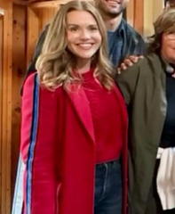 A Bills Love Story Holland Roden Red Stripe Coat