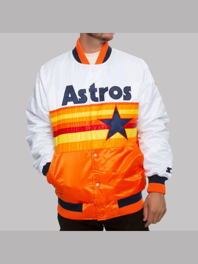 Houston Astros White and Orange Star Jacket