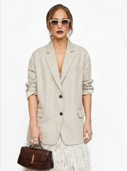 Jennifer Lopez Office Romance Promo 2026 Beige Blazer