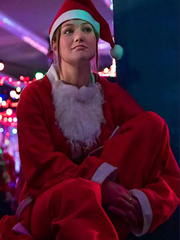 Jingle Bell Heist 2025 Olivia Holt Red Santa Coat