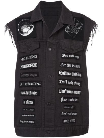 Juice Wrld Denim Patch Black Vest