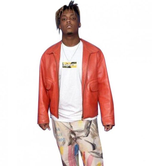 Jarad Anthony Higgins Juice Wrld Orange Leather Jacket