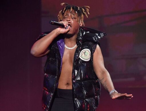 Juice Wrld Black Puffer Vest With Studs