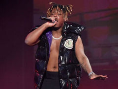 Juice Wrld Black Puffer Vest With Studs