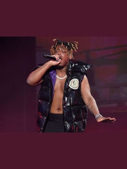 Juice Wrld Black Puffer Vest With Studs