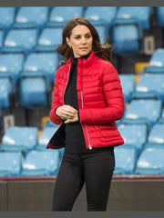 Kate Middleton Red Puffer Jacket