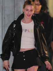 LA 2026 Lili Reinhart Black Leather Jacket