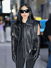 Lady Gaga The Late Show Black Leather Vest