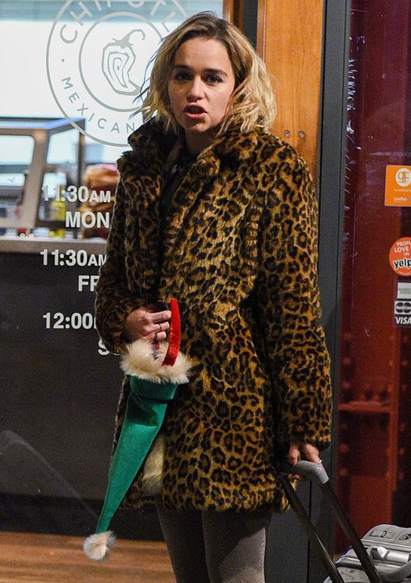 Last Christmas Emilia Clarke Fur Coat