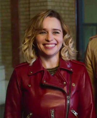 Last Christmas Emilia Clarke Red Leather Jacket
