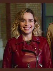 Last Christmas Emilia Clarke Red Leather Jacket