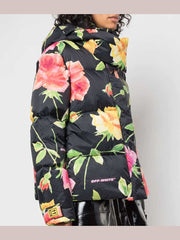 Emily In Paris Lily Collins Floral Puffer Jacket