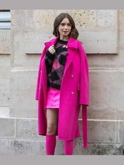 Lily Collins Emily In Paris Pink Coat