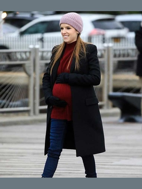 Anna Kendrick Love Life Darby Black Wool-blend Coat
