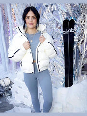Lucy Hale Alo’s Winter House White Hooded Jacket