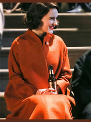 Rachel Brosnahan The Marvelous Mrs. Maisel Orange Coat