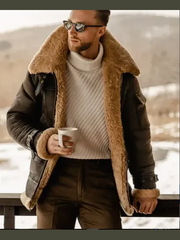 Matthew Belted Cuffs Shearling Leather Jacket