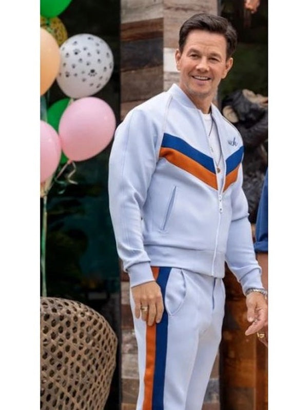 Me Time Mark Wahlberg White Tracksuit