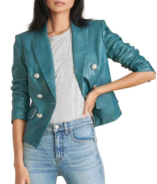 Batwoman Season 02 Sophie Moore Blue Leather Jacket