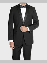 Mens Two Buttons Black Tuxedo Suit