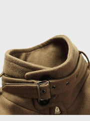 Mens Brown Mid-Length Wool Coat