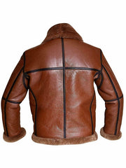 Men's Classic B3 Aviator Brown Leather Full Shearling Jacket