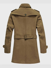 Mens Brown Mid-Length Wool Coat