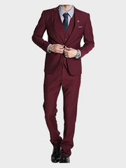 Mens Slimfit Maroon Suit