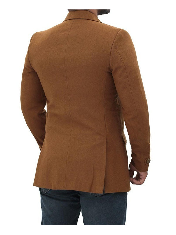 Mens Coffee Brown Wool Coat
