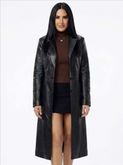Michelle Saniei 2026 Black Leather Coat