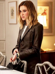 Scream 7 Isabel May Brown Leather Coat