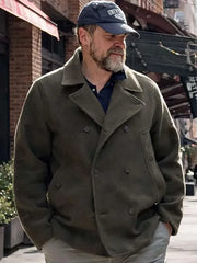 NYC David Harbour Green Peacoat