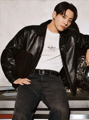NYC 2026 Jungkook Black Leather Jacket