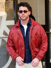 NYC 2026 Nick Jonas Red Jacket