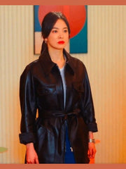 Now We Are Breaking Up Ha Young Eun Belted Leather Jacket