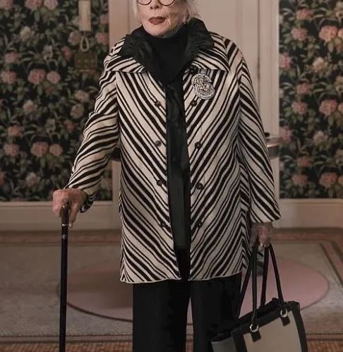 Only Murders in the Building Shirley MacLaine S2 Black White Coat
