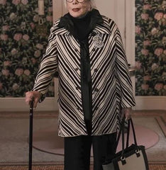 Only Murders in the Building Shirley MacLaine S2 Black White Coat