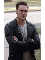 SAS: Red Notice Owain Yeoman Black Leather Jacket