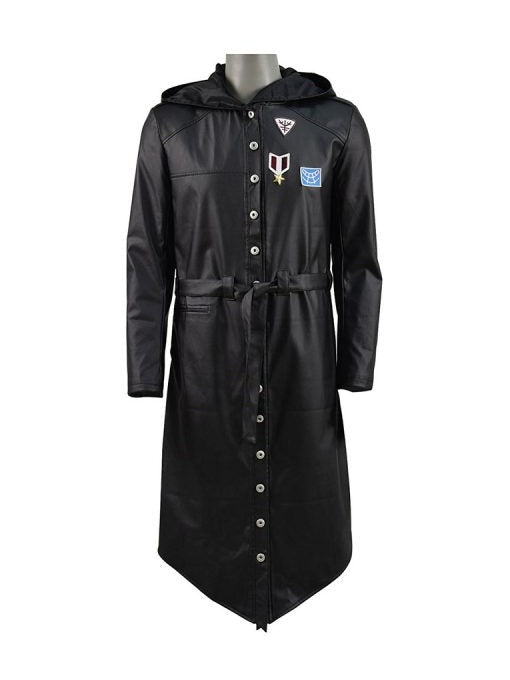 PUBG Black Hooded Trench Coat