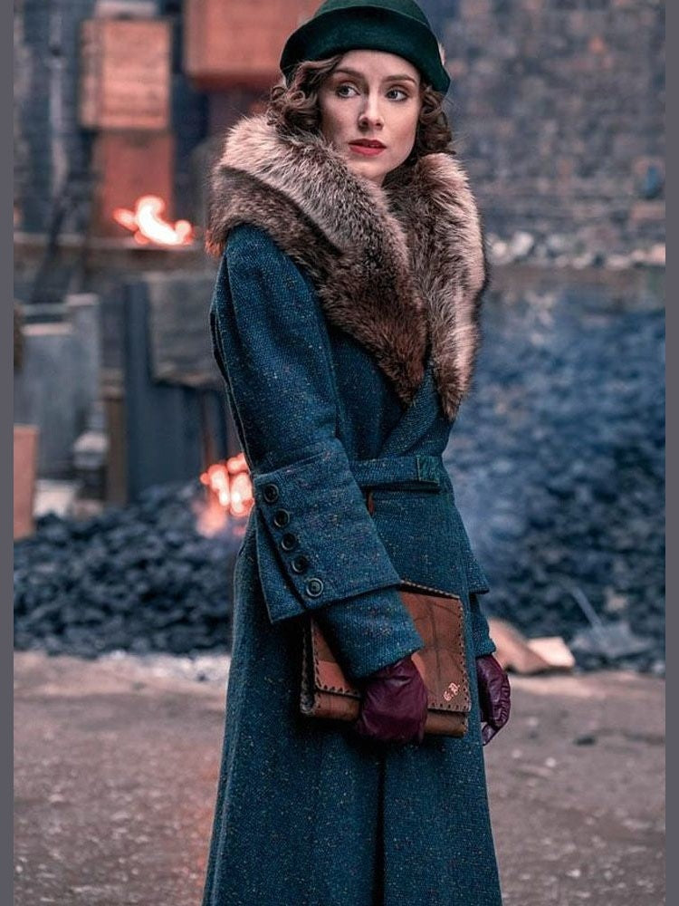 Peaky Blinders S5 Ada Shelby Fur Collar Long Coat