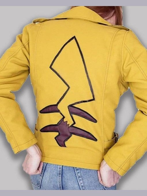 Pikachu Pokemon Yellow Leather Jacket