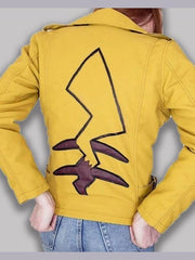 Pikachu Pokemon Yellow Leather Jacket