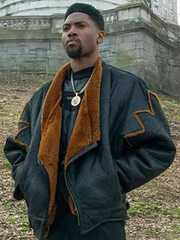 Power Book III London Brown Shearling Jacket